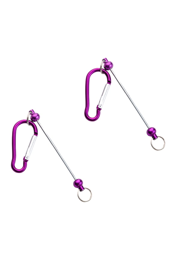 Set of 2 Stylish Beaded Carabiner Hook Backpack Decorations Metal Keychain Hanger Accessories