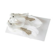 Set of 2 Stylish Feathered Bird Tree Adornment Elegant Feathered Bird Christmas Ornament with Realistic Detail