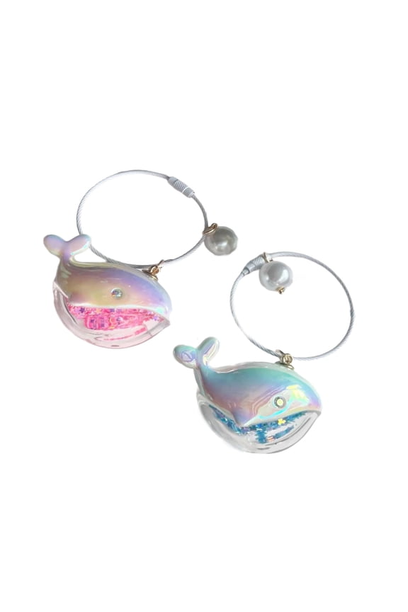 Set of 2 Stylish Whale Keychain Set Eye Catching Key Jewelry Waterproof Key Rings Suitable for Youthful Trendsetters