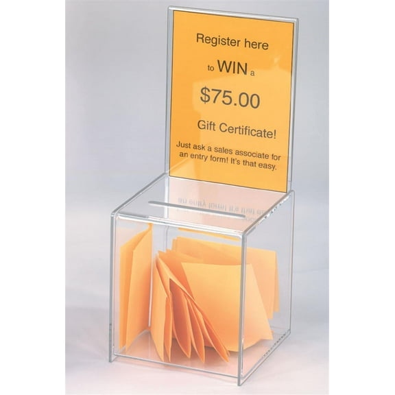 Set of 2 - Suggestion and Comment Box, Donation Slot, with Sign Holder (5 x 6 x 5)