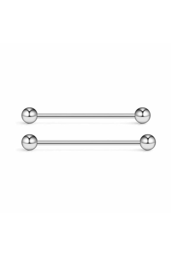 Set of 2 Surgical steel 14G industrial Barbells