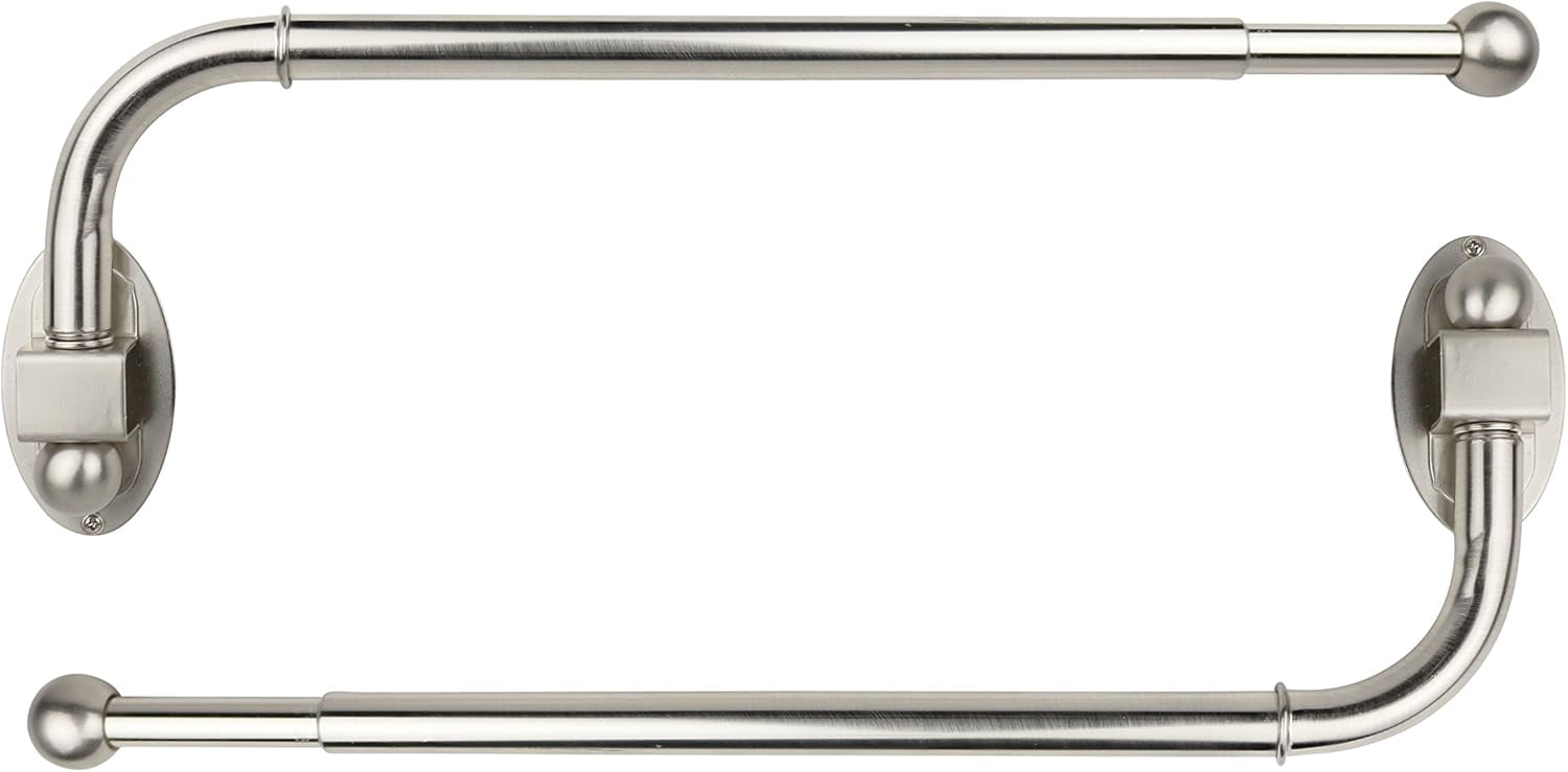 Set of 2 Swing Arm Rods, 3/4-inch Diameter, 14-inch to 24-inch, Brushed ...
