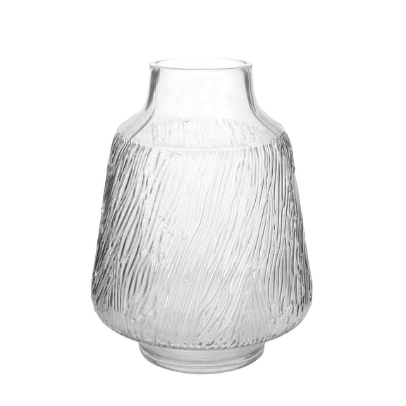 Set of 2 Swirl Patterned Glass Vase