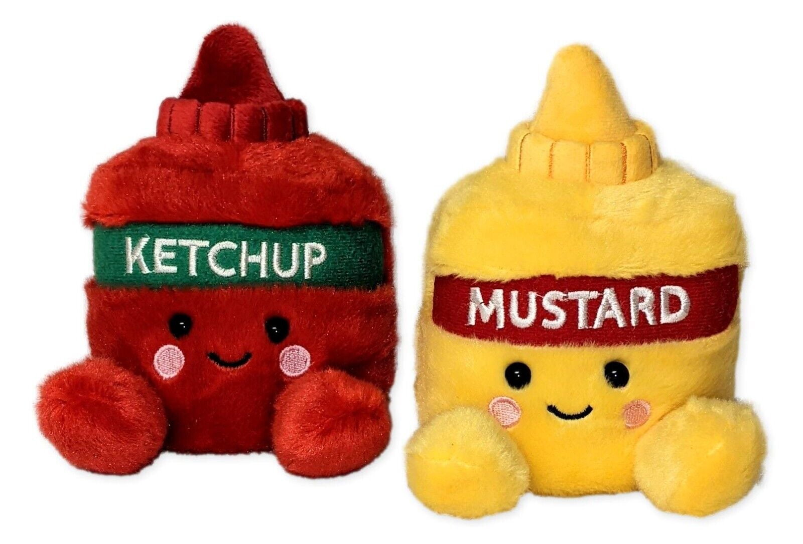 Set of 2 TOMMY KETCHUP & NEWTON MUSTARD Palm Pals 5" Stuffed Plush ...