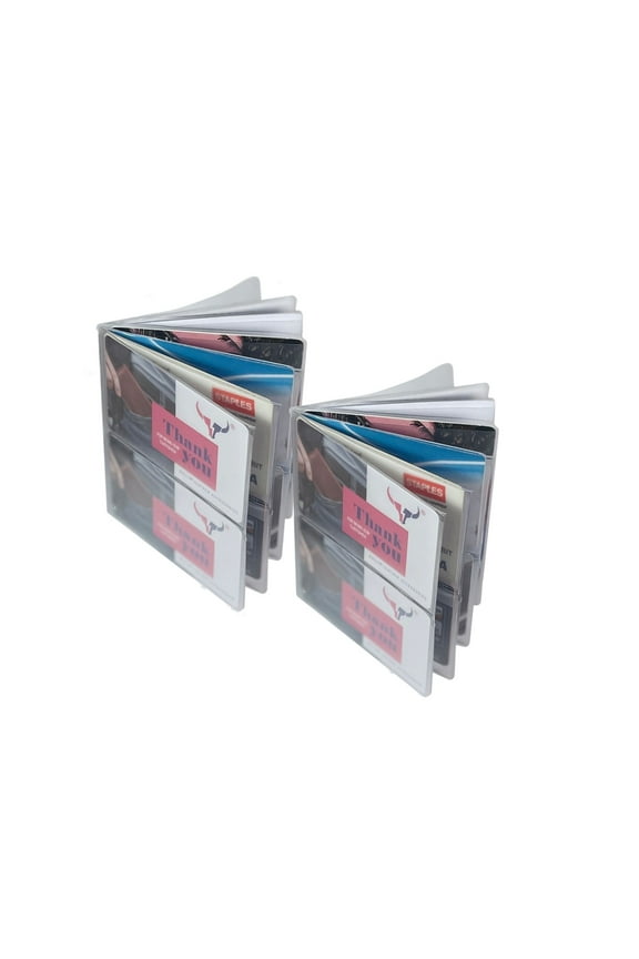 Set of 2-TOP LOAD Heavy Duty Vinyl 6 Pages Hipster Wallet Inserts for Mens Wallets MADE IN USA