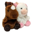 thumbnail image 1 of Set of 2 TRUFFLE HORSE & BELLE COW Palm Pals 5" Stuffed Animal Plush, Aurora, 1 of 8