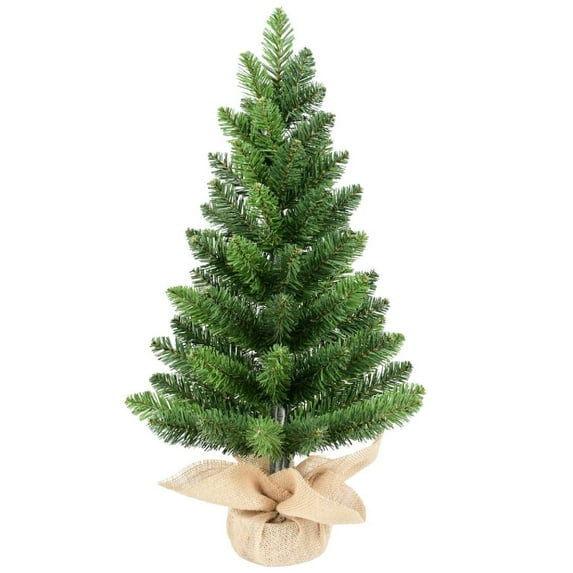 Set of 2 Tabletop Christmas Tree 2 Ft Without Lights, Artificical Small Mini Xmas Pine Tree with 68 PVC Brench Tips for Indoor