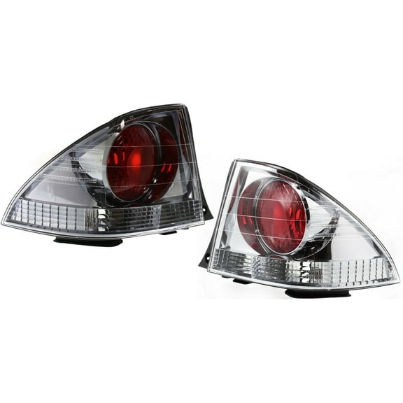 Set of 2 Tail Light For Lexus 2001 IS300 Base Sedan LH & RH Clear & Red Lens