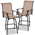thumbnail image 1 of Set of 2 Tan All-Weather Mesh Swivel Barstools, 1 of 4