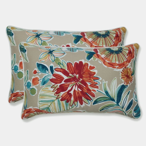 Pillow Perfect 18.5-inch by 11.5-inch Corded Rectangular Outdoor Throw Pillows (Set of 2) - Colsen Sonoma