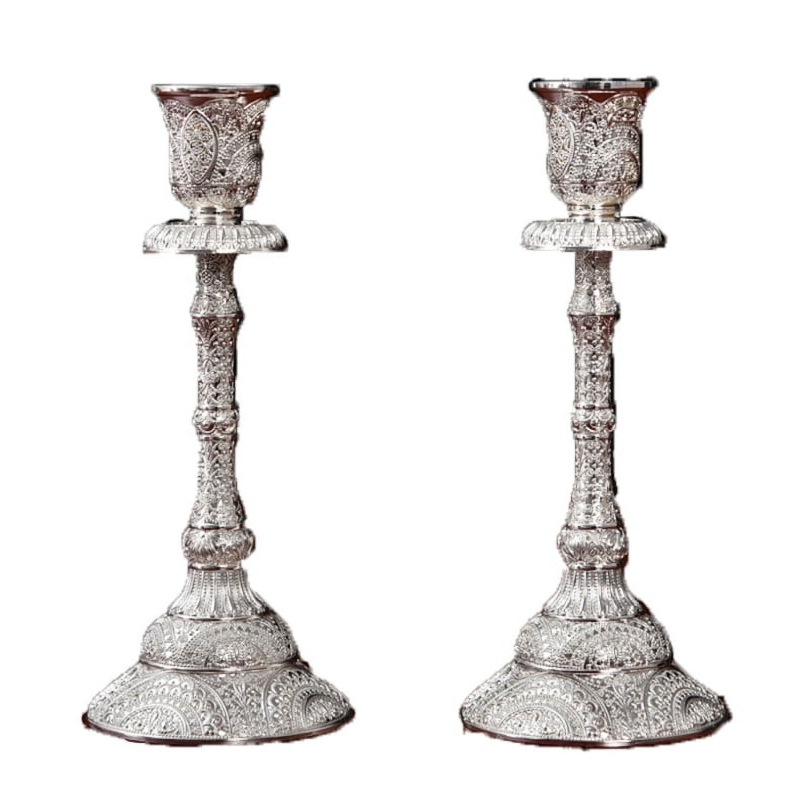 Set of 2 Taper Candle Holders Vintage Metal Pillar Candlestick Holders ...