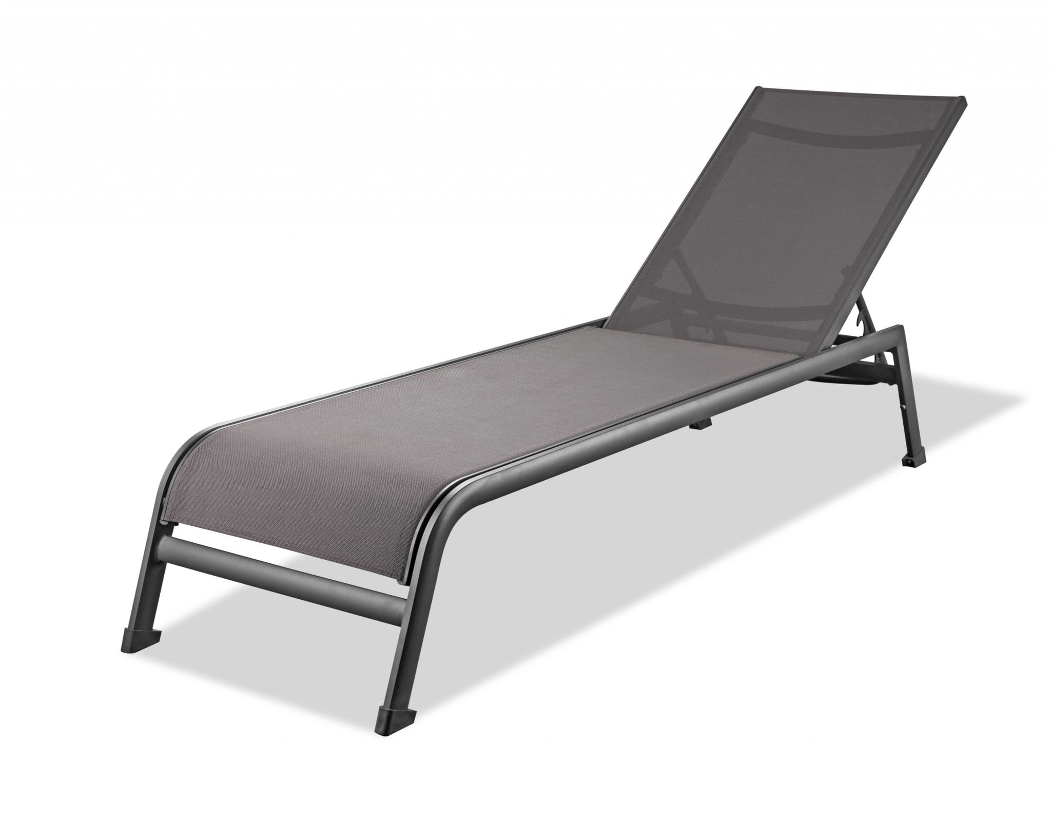 Taupe Aluminum Chaise Lounger with Cushions