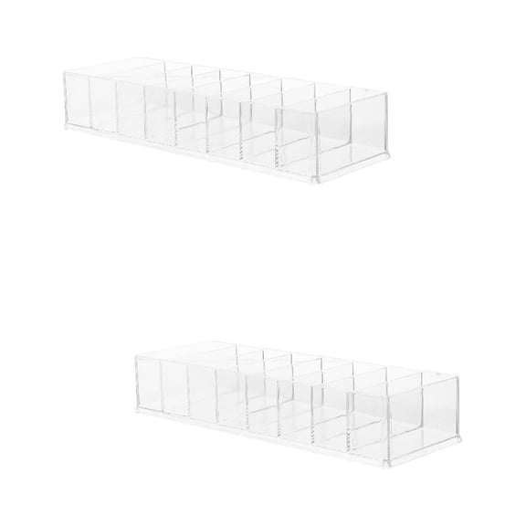 Set of 2 Tea Bag Storage Box Organizer Plastic Drawers Transparent Desktop Office