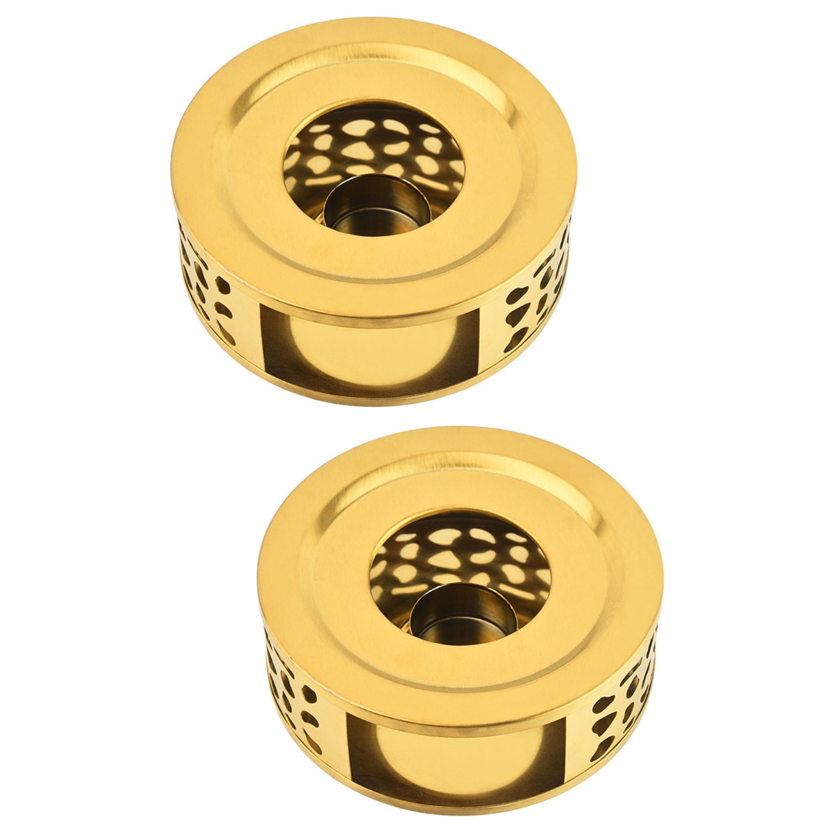 Set of 2 Tea Warmer Home Teapot Candle Holder Ceramic Stainless Steel