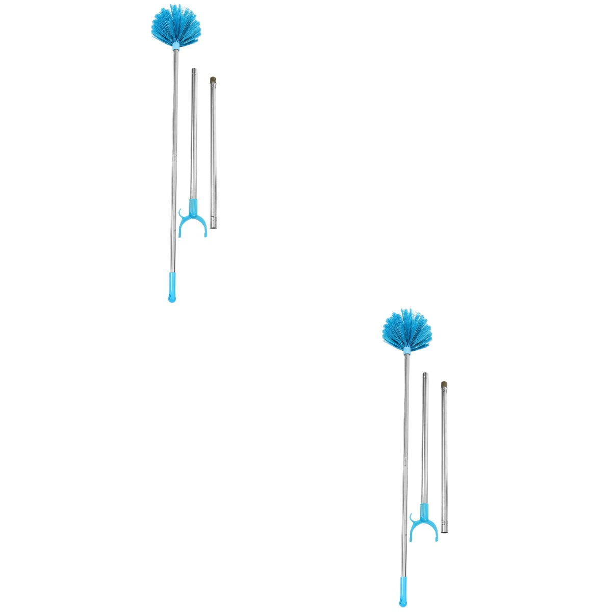 Set of 2 Telescopic Dust Brush Duster with Extension Pole Broom Fan