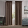 thumbnail image 1 of Set of 2 Terri Faux Silk Rod Pocket Top Curtains, 63" Long, Brown, 1 of 1
