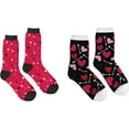 thumbnail image 1 of Set of 2 Themed Valentine's Day Crew Socks - One size fits all (14+) (Hearts & Arrows), 1 of 3