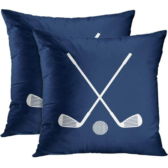 Set of 2 Throw Pillow Cover Boys Golf Sports in Navy Blue and Room Decorative Pillow Case Home Decor Square 18 x 18 Inch Pillowcase