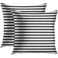 thumbnail image 1 of Set of 2 Throw Pillow Cover Colorful Garden Black and White Stripes Modern Decorative Pillow Case Home Decor Square 18 x 18 Inch Pillowcase, 1 of 6