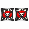 thumbnail image 1 of Set of 2 Throw Pillow Covers 18x18in - Bold Red Background with Stylized Cat Design Modern Edgy Aesthetic for Couch Bed Car, 1 of 8