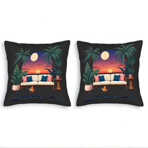 Set of 2 Throw Pillow Covers 18x18in - Cozy Floral Pattern Design for Couch Bed Car - Perfect Accent for Home Decor