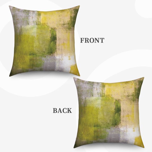 Set of 2 Throw Pillow Covers Modern Abstract Painting Yellow and Gray Decorative Sofa Pillow Cases Home Decor Pillowcases 20x20 Inches
