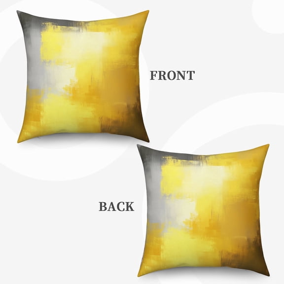 Set of 2 Throw Pillow Covers Modern Abstract Painting Yellow and Gray Decorative Sofa Pillow Cases Home Decor Pillowcases 20x20 Inches