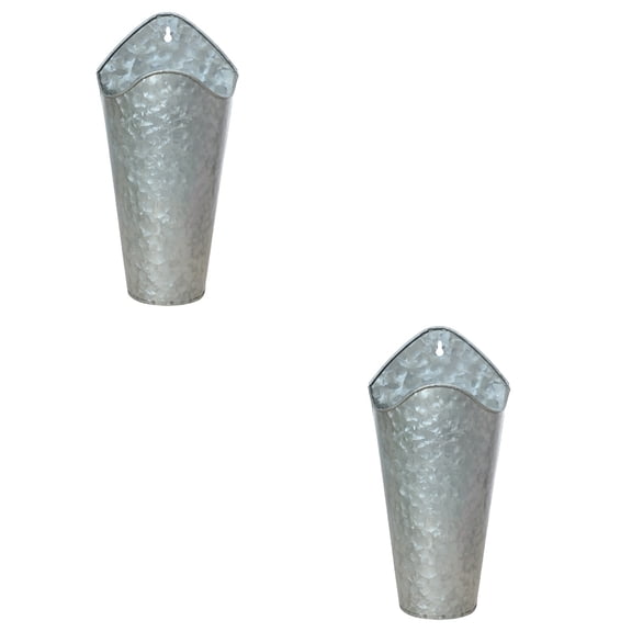 Set of Flower Pot Holders for Railing with Wall-Mounted Planter Vase Brackets, Rustic Country Style Decor