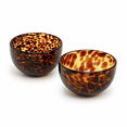 Regular Tortoise Set of 2 Tortoise Print Glass Tidbit Serving for Snacks, Dips, Desserts ...