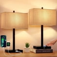 thumbnail image 1 of Set of 2 Touch Table Lamps,3 Way Dimmable with USB Ports, 1 of 5