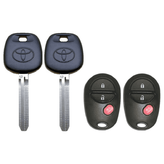 Set of 2 Toyota Transponder G Chip Key + 3 Button Remote Gq43vt20t VLS