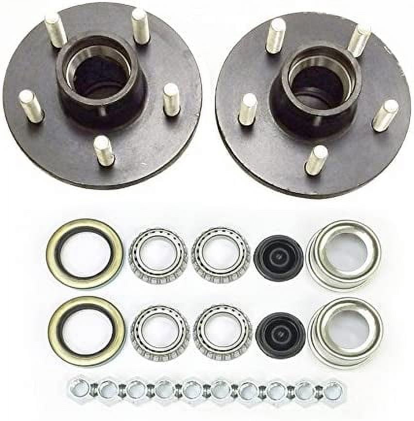 Set of 2 Trailer Idler Hub Kits 5 on 4.5 for 2000 lbs Axle 1-1/16" Bearings - 22016K