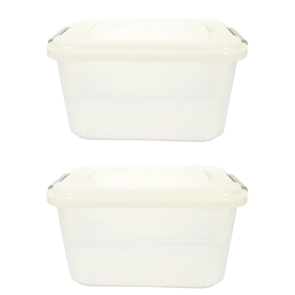 LOLIPPYY Transparent Rice Canister 2Sets with Lid for Dry Food Storage