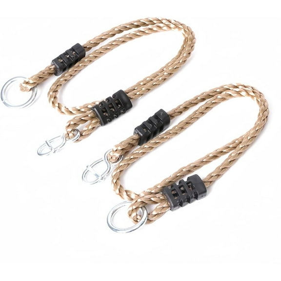 Set of 2 Tree Swing Nylon Ropes Indoor Outdoor Adjustable Hammock Swinging Chair Straps Hanging Kit for Adjustment or Extension - Holds to 700lbs