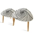 thumbnail image 1 of Set of 2 Triangle End Table Curved Lines Repetitive Shapes Monochromatic Scheme Set of 2 Side Tables End Tables, Nesting Tables for Living Room, 1 of 5