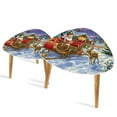 thumbnail image 1 of Set of 2 Triangle End Table Holiday Decor Christmas Gifts Santa Claus Sleigh Reindeer Set of 2 Side Tables End Tables, Nesting Tables for Living Room, 1 of 5