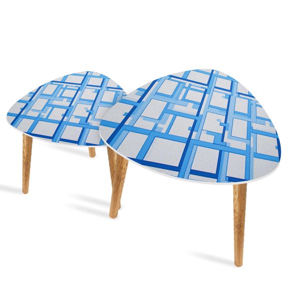 Set of 2 Triangle End Table Peel And Stick Bedroom Powder Room Kitchen Set of 2 Side Tables End Tables, Nesting Tables for Living Room