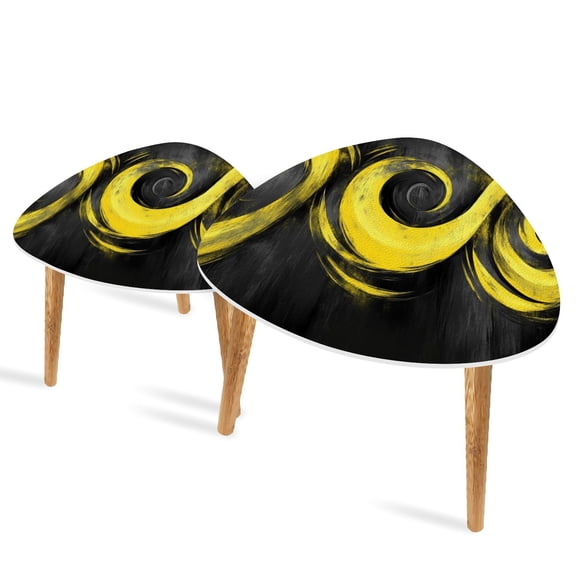 Set of 2 Triangle End Table Yellow Black Abstract Pictures Living Room Inspirational Set of 2 Side Tables End Tables, Nesting Tables for Living Room
