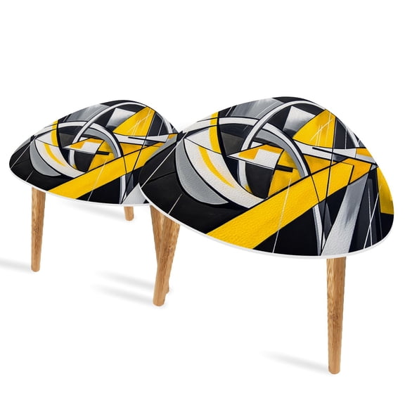 Set of 2 Triangle End Table Yellow Black Abstract Pictures Living Room Inspirational Set of 2 Side Tables End Tables, Nesting Tables for Living Room