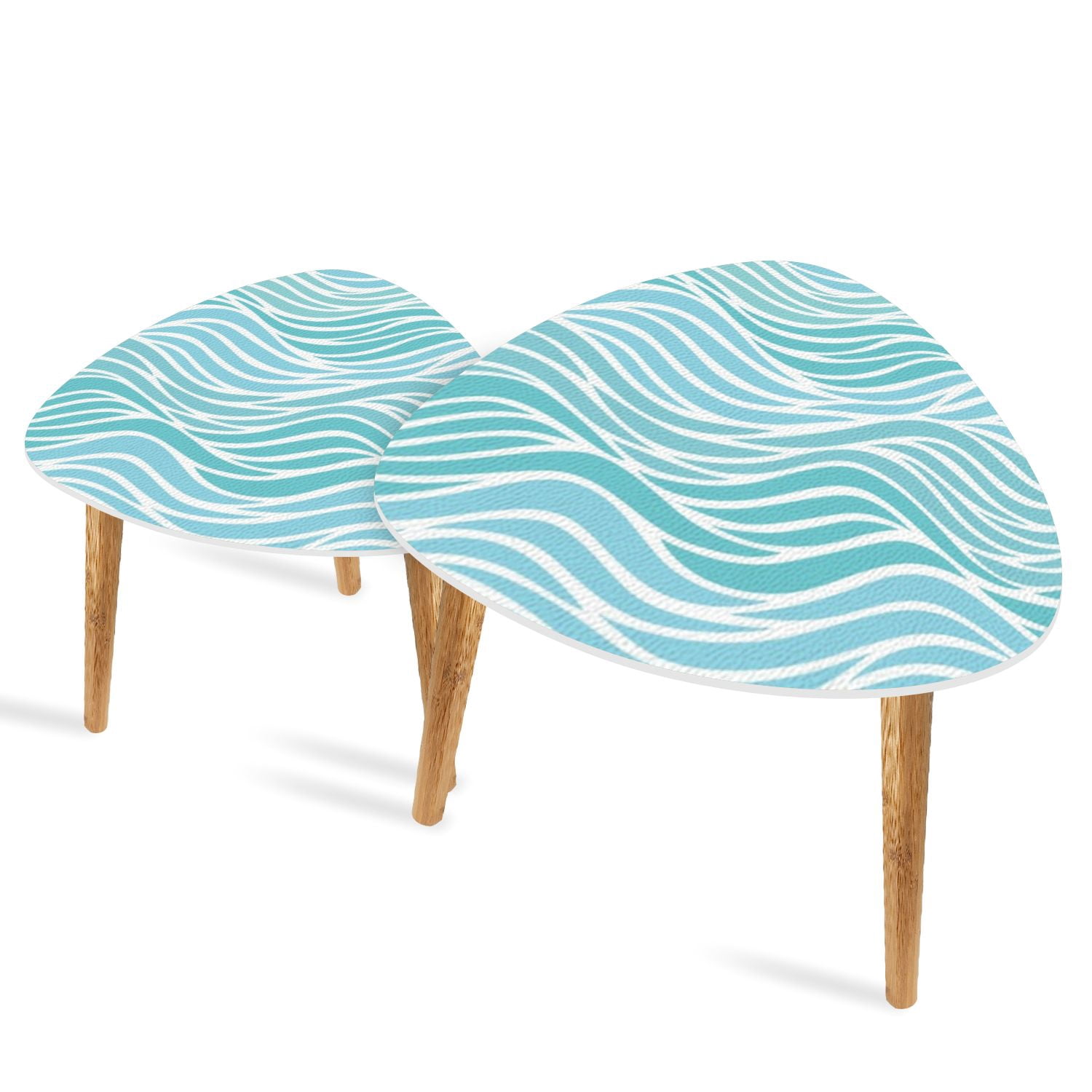 2 Row Blue Table Set of 2 Triangle End Table seamless abstract blue white Set of 2 Side ...