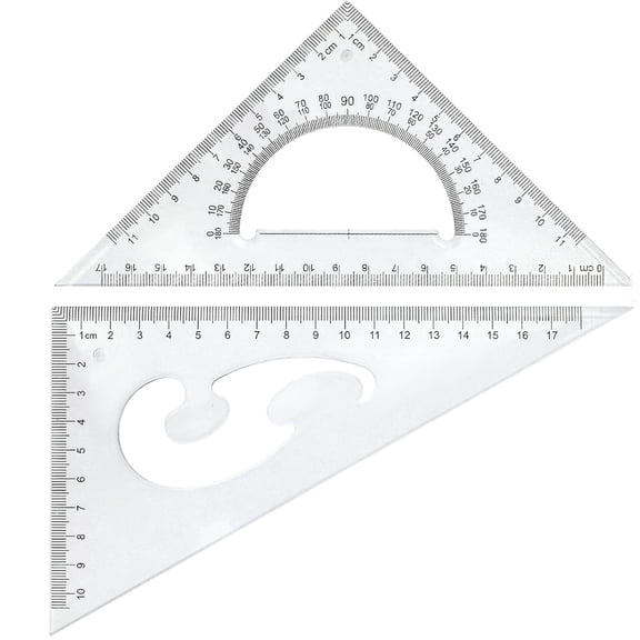 Set of 2 Triangle Ruler Square Set, 30/60 and 45/90 Degrees