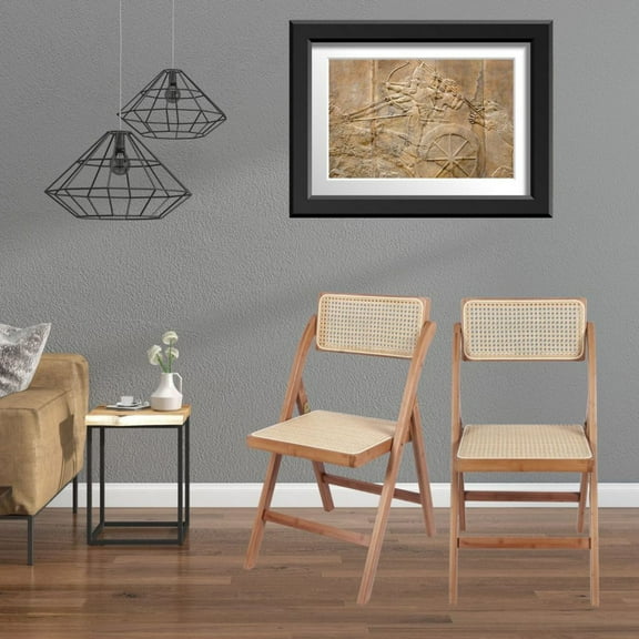 Set of 2 Tristan Bamboo Wood Folding Chair,