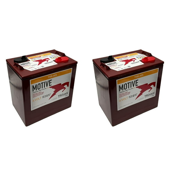 Set of 2 | Trojan T105-AES 6 Volt Deep Cycle AGM Battery | Maintenance Free