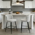 thumbnail image 1 of Set of 2 Upholstered Counter Height Barstools with Full Back and Metal Legs Modern Chairs for Kitchen Island, 1 of 11