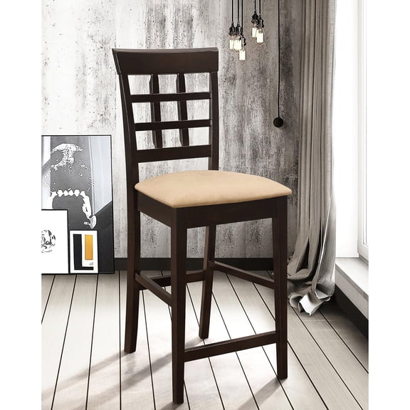 Set of 2 Upholstered Counter Stools / Supportive for Casual Socializing