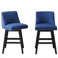Set of 2 Upholstered Swivel Bar Stools 26" Dining Chair High Counter