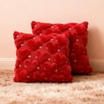 thumbnail image 1 of Set of 2 Valentines Day Pillow Covers 18 x 18 Inch, Soft Plush Faux Fur Wool Decorative Anniversary Cushion Case for Sofa Home Decoration, 1 of 9