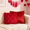thumbnail image 1 of Set of 2 Valentines Day Pillow Covers 18 x 18 Inch, Soft Plush Faux Fur Wool Decorative Anniversary Cushion Case for Sofa Home Decoration, 1 of 8