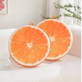 thumbnail image 1 of Set of 2 Velvet Round Decorative Pillow 15-Inch for Couch Decor (Orange), 1 of 7