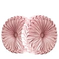 thumbnail image 1 of Set of 2 Velvet Round Decorative Pillow for Couch 15-Inch (Pink), 1 of 4